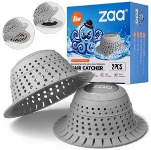 Shower Drain Hair Catcher Bathtub Drain Cover Strainer Protector | 2-Pack Gray Collapsible Shower Drain Hair Catcher for Pop Up Tubs, Traps Hair Before Clogs, Easy Clean for Bathroom Sinks Shower Drain Hair Catcher Bathtub Drain Cover Strainer Protector | 2-Pack Gray Collapsible Shower Drain Hair Catcher for Pop Up Tubs, Traps Hair Before Clogs, Easy Clean for Bathroom Sinks