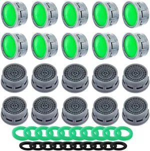 Faucet Aerator, 1.5 GPM Flow Restrictor Insert, Faucet Aerator Replacement Part for Bathroom or Kitchen Faucet Filter, Fits Male and Female Faucet Aerators with Washers (20 Pcs) Faucet Aerator, 1.5 GPM Flow Restrictor Insert, Faucet Aerator Replacement Part for Bathroom or Kitchen Faucet Filter, Fits Male and Female Faucet Aerators with Washers (20 Pcs)