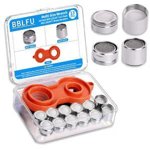 Kitchen Faucet Aerator Replacement, Anti-Splash with Multi-Size Wrench, 10 Pack M24 (15/16") & 2 Pack M22 (55/64") Brass Aerators, Sink Aerator Kit for Kitchen & Bathroom Kitchen Faucet Aerator Replacement, Anti-Splash with Multi-Size Wrench, 10 Pack M24 (15/16") & 2 Pack M22 (55/64") Brass Aerators, Sink Aerator Kit for Kitchen & Bathroom