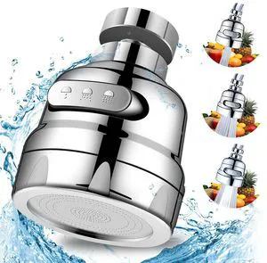 Faucet Sprayer Head, 360 Rotatable Faucet Extender Attachment | with 3 Water Modes, Anti-Splash, Water Saving Tap Aerator, Chrome Faucet Sprayer Head, 360 Rotatable Faucet Extender Attachment | with 3 Water Modes, Anti-Splash, Water Saving Tap Aerator, Chrome