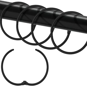 Shower Curtain Hooks Rings,24 Pcs Rustproof Metal Shower Hooks for Shower Curtain,Glide Smoothly Round Shower Rings for Curtain,Shower Curtain Rings for Bathroom Shower Rod,Snap Joint Design (Black) Shower Curtain Hooks Rings,24 Pcs Rustproof Metal Shower Hooks for Shower Curtain,Glide Smoothly Round Shower Rings for Curtain,Shower Curtain Rings for Bathroom Shower Rod,Snap Joint Design (Black)