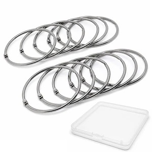 12PCS 304 Stainless Steel Shower Curtain Rings Rustproof 2.3 Inch | Openable hinged hooks, 58mm / 2.3" inner diameter, 3mm heavy duty wire, polished opening, double rivets 12PCS 304 Stainless Steel Shower Curtain Rings Rustproof 2.3 Inch | Openable hinged hooks, 58mm / 2.3" inner diameter, 3mm heavy duty wire, polished opening, double rivets