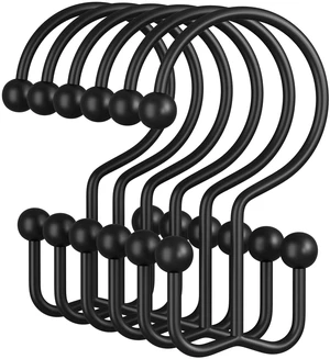 Black Shower Curtain Hooks, 12PCS Minimalist Simple Double Shower Curtain Rings, Rust-Resistant Metal Shower Hooks Shower Curtain Hangers, Shower Rings for Bathroom Shower Rods Curtains Black Shower Curtain Hooks, 12PCS Minimalist Simple Double Shower Curtain Rings, Rust-Resistant Metal Shower Hooks Shower Curtain Hangers, Shower Rings for Bathroom Shower Rods Curtains