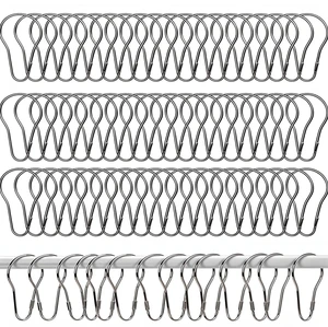 200pcs Silver Shower Curtain Hooks Rustproof Metal Rings for Bathroom, Kitchen & Home Use 200pcs Silver Shower Curtain Hooks Rustproof Metal Rings for Bathroom, Kitchen & Home Use