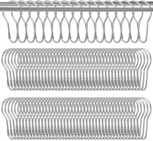 200 PCS Shower Curtain Hooks, Rust-Proof Metal Bathroom Curtain Rings for Bathroom Shower Rods CurtainsSilver 200 PCS Shower Curtain Hooks, Rust-Proof Metal Bathroom Curtain Rings for Bathroom Shower Rods CurtainsSilver