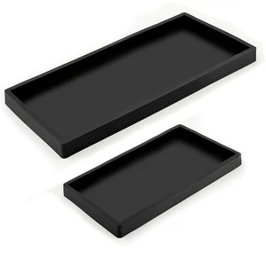 2Pcs CAYANLAKT Premium Non-Slip Rectangular Silicone Bathroom Vanity Tray | Waterproof Bathroom Counter Tray, Decorative Tray for Kitchen Sink, Soap Dispenser, Perfume, Toilet tank, 11.8 and 7.8IN 2Pcs CAYANLAKT Premium Non-Slip Rectangular Silicone Bathroom Vanity Tray | Waterproof Bathroom Counter Tray, Decorative Tray for Kitchen Sink, Soap Dispenser, Perfume, Toilet tank, 11.8 and 7.8IN