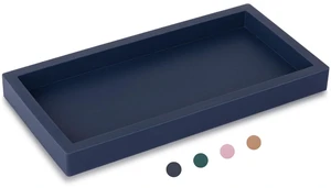 Silicone Bathroom Vanity Tray Dish Soap Holder Sink Organizer, Dark Blue | Small, Thickened Silicone, Easy to Clean, Waterproof, Non-Slip, for Countertop, Kitchen, Bedroom, Dresser Silicone Bathroom Vanity Tray Dish Soap Holder Sink Organizer, Dark Blue | Small, Thickened Silicone, Easy to Clean, Waterproof, Non-Slip, for Countertop, Kitchen, Bedroom, Dresser