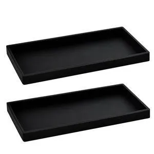 2PCS 11.8 L x 5 W Silicone Soap Dispenser Tray, Bathroom Sink Vanity Trays for Dresser Tops, Toilet, Small Black Tray for Scrubber, Lotion Bottles, Perfume, Jewelry, Candle, Key Trinket Ring-Black 2PCS 11.8 L x 5 W Silicone Soap Dispenser Tray, Bathroom Sink Vanity Trays for Dresser Tops, Toilet, Small Black Tray for Scrubber, Lotion Bottles, Perfume, Jewelry, Candle, Key Trinket Ring-Black
