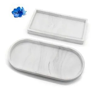 Silicone Marble Pattern Tray, 2-Pack, Flexible Organizer, Crisp White | 2 Sizes: 9.85 and 7.88 Inch, for Counter, Vanity, Sink, Jewelry, Glasses, Perfume, Candle, Soap, Keys, Bendable & Resilient Silicone Marble Pattern Tray, 2-Pack, Flexible Organizer, Crisp White | 2 Sizes: 9.85 and 7.88 Inch, for Counter, Vanity, Sink, Jewelry, Glasses, Perfume, Candle, Soap, Keys, Bendable & Resilient