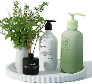 Silicone Bathroom Countertop and Vanity Tray-10 Inch Round Silicone Bathroom Tray, Modern Bathroom Decor, Coffee Table Decor, Decorative Tray for Candle, Perfume, Plants (White) Silicone Bathroom Countertop and Vanity Tray-10 Inch Round Silicone Bathroom Tray, Modern Bathroom Decor, Coffee Table Decor, Decorative Tray for Candle, Perfume, Plants (White)