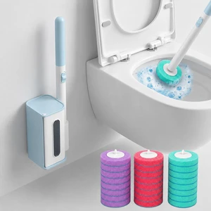 Disposable Toilet Brush, Wall Mount Holder Set with 24 Refill Brush Heads | Hands Free Toilet Brush, One-Button Release, Compact Design, Disposable Toilet Set, RV Bathroom Accessories, 3 Mixed Scent Disposable Toilet Brush, Wall Mount Holder Set with 24 Refill Brush Heads | Hands Free Toilet Brush, One-Button Release, Compact Design, Disposable Toilet Set, RV Bathroom Accessories, 3 Mixed Scent