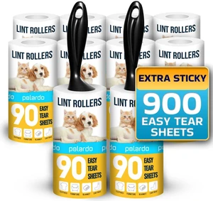 Lint Rollers 2 pcs, 900 Sticky Sheets, Extra 8 Spare Rollers/Hair Remover for Clothes, Furniture, Couch, Carpet, Dog Hair Remover, Cat Hair Remover, Animal Fur, Fuzz Lint Rollers 2 pcs, 900 Sticky Sheets, Extra 8 Spare Rollers/Hair Remover for Clothes, Furniture, Couch, Carpet, Dog Hair Remover, Cat Hair Remover, Animal Fur, Fuzz