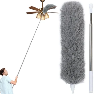 100" Extra-Long Microfiber Feather Duster, Extendable Pole Dusters, Telescoping Cobweb Duster for Cleaning, Bendable and Washable Microfiber Head, Cleaner for High Ceiling, Fan, Furniture 100" Extra-Long Microfiber Feather Duster, Extendable Pole Dusters, Telescoping Cobweb Duster for Cleaning, Bendable and Washable Microfiber Head, Cleaner for High Ceiling, Fan, Furniture