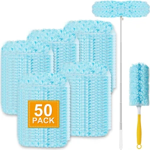 50Pcs Duster Refill Compatible with Swiffer Hand Duster +4FT Extended Handle +1 Handle, 360° Heavy Duty Duster Refills Kit for Cleaning, Office, Ceiling Fan, Baseboard & Blind 50Pcs Duster Refill Compatible with Swiffer Hand Duster +4FT Extended Handle +1 Handle, 360° Heavy Duty Duster Refills Kit for Cleaning, Office, Ceiling Fan, Baseboard & Blind