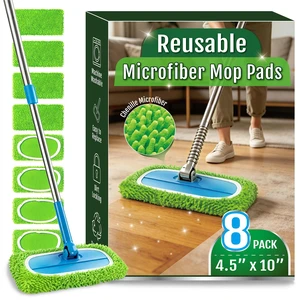 8 Pack Microfiber Replacement Mop Pads for Swiffer Sweeper | Reusable Wet & Dry Flat Mop Covers for All Hard Surfaces 8 Pack Microfiber Replacement Mop Pads for Swiffer Sweeper | Reusable Wet & Dry Flat Mop Covers for All Hard Surfaces