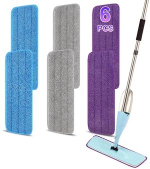 16.5 inch Reusable Mop Pads Microfiber Spray Mop Replacement Heads for Wet/Dry Mops Compatible with Bona Floor Care System (6 Pack) 16.5 inch Reusable Mop Pads Microfiber Spray Mop Replacement Heads for Wet/Dry Mops Compatible with Bona Floor Care System (6 Pack)