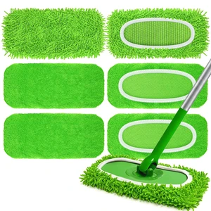 6-Pack Reusable Microfiber Mop Pads - Washable Wet & Dry Replacement Refill Cloths - Soft Dusting Pads Compatible with Most Flat Mops for Hardwood, Tile & Multi-Surface Floor Cleaning 6-Pack Reusable Microfiber Mop Pads - Washable Wet & Dry Replacement Refill Cloths - Soft Dusting Pads Compatible with Most Flat Mops for Hardwood, Tile & Multi-Surface Floor Cleaning