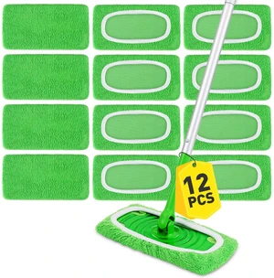 12Pcs Reusable Microfiber Mop Pads Compatible with Sweeper Mops,Dry Sweeping Cloths & Wet Mopping Pads Refills,Washable Mop Pads for Floor Cleaning 12Pcs Reusable Microfiber Mop Pads Compatible with Sweeper Mops,Dry Sweeping Cloths & Wet Mopping Pads Refills,Washable Mop Pads for Floor Cleaning