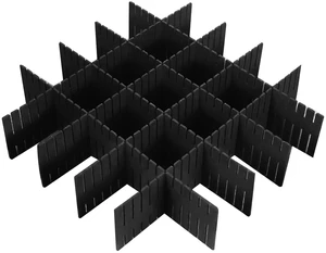 Drawer Dividers 8pcs Adjustable Plastic Divider Household Storage Thickening Sub-Grid Finishing Shelves for Home Tidy Closet Stationary Makeup Socks Underwear Scarves Organizer (Black) Drawer Dividers 8pcs Adjustable Plastic Divider Household Storage Thickening Sub-Grid Finishing Shelves for Home Tidy Closet Stationary Makeup Socks Underwear Scarves Organizer (Black)
