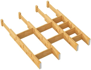 Kitchen Drawer Dividers - Adjustable Drawer Organizer for Clothes, Kitchen, Closet & Office - 4 Pack with Inserts, 18-22.6 Inches, Non-Slip Silicone Ends Kitchen Drawer Dividers - Adjustable Drawer Organizer for Clothes, Kitchen, Closet & Office - 4 Pack with Inserts, 18-22.6 Inches, Non-Slip Silicone Ends