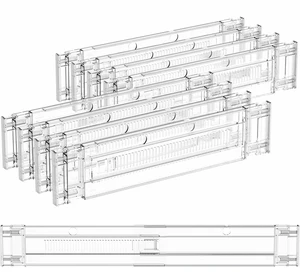 8 Pack Clear Expandable Deep Drawer Separators From 15 to 21'' - 3.2 Inch Tall Acrylic Drawer Dividers for Clothes,Dresser Drawer Dividers for Dresser,Baby Nursery,Clothing,Sock or Underwear 8 Pack Clear Expandable Deep Drawer Separators From 15 to 21'' - 3.2 Inch Tall Acrylic Drawer Dividers for Clothes,Dresser Drawer Dividers for Dresser,Baby Nursery,Clothing,Sock or Underwear