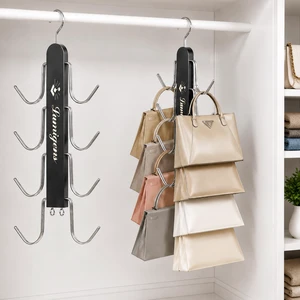Purse Hanger, 2 Pack Purse Organizer for Closet with 16 Hooks for Heavy Bags, Sturdy Bag Storage, Rotatable Handbag Holder, Purse Rack Space Saving Backpack Hanging Closet Organizer Hangers, Black Purse Hanger, 2 Pack Purse Organizer for Closet with 16 Hooks for Heavy Bags, Sturdy Bag Storage, Rotatable Handbag Holder, Purse Rack Space Saving Backpack Hanging Closet Organizer Hangers, Black