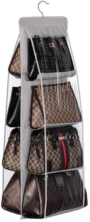 8-Pocket Hanging Purse Organizer for Closet - Oxford Cloth Storage System with Double Layer Protection (39.37" x 13.38"),Grey 8-Pocket Hanging Purse Organizer for Closet - Oxford Cloth Storage System with Double Layer Protection (39.37" x 13.38"),Grey