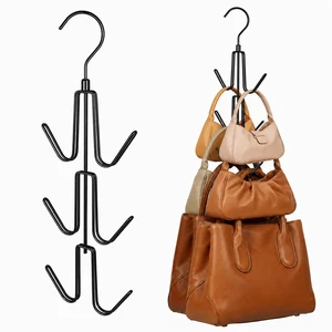 2 Pack Purse Hanger, Purse Organizer for Closet, Holds 12 Bags | Metal Hanging 12 Hooks Handbag Holder for Bag Storage, 360° Rotating Design Keeps Purses Visible and Easy to Access, Black 2 Pack Purse Hanger, Purse Organizer for Closet, Holds 12 Bags | Metal Hanging 12 Hooks Handbag Holder for Bag Storage, 360° Rotating Design Keeps Purses Visible and Easy to Access, Black