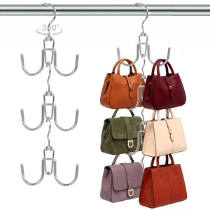 6 Pcs Heavy Duty Purse Organizer for Closet Purse Hangers Holds 12 Bags | Space Saving Hangers with 12 Metal Purse Hanging Hooks 360° Rotatable Handbag Organizer Stackable Storage Bag Holder 6 Pcs Heavy Duty Purse Organizer for Closet Purse Hangers Holds 12 Bags | Space Saving Hangers with 12 Metal Purse Hanging Hooks 360° Rotatable Handbag Organizer Stackable Storage Bag Holder