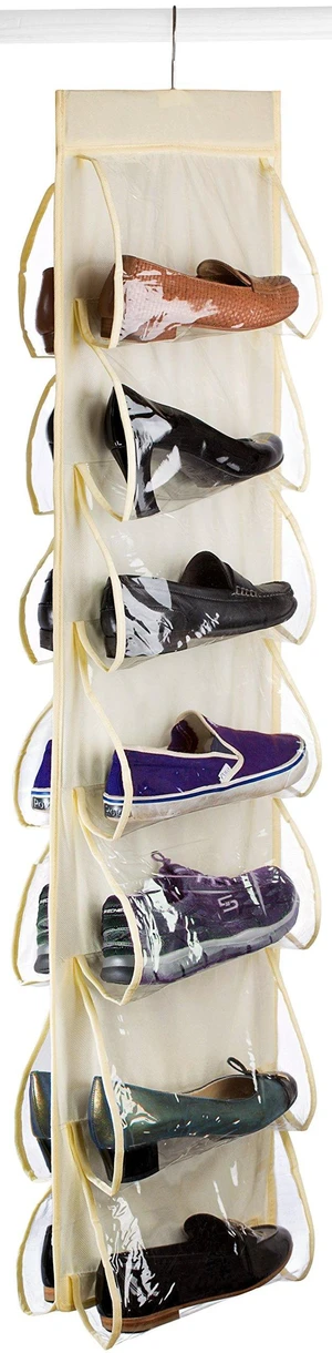 Hanging Shoe Organizer - 14 Pockets - Clear Pockets Will Protect Your Shoes, Handbags, Purse & Enable You to Find Them Easily. Hang it in a Closet to Keep Your Closet Neat & Organized. Hanging Shoe Organizer - 14 Pockets - Clear Pockets Will Protect Your Shoes, Handbags, Purse & Enable You to Find Them Easily. Hang it in a Closet to Keep Your Closet Neat & Organized.