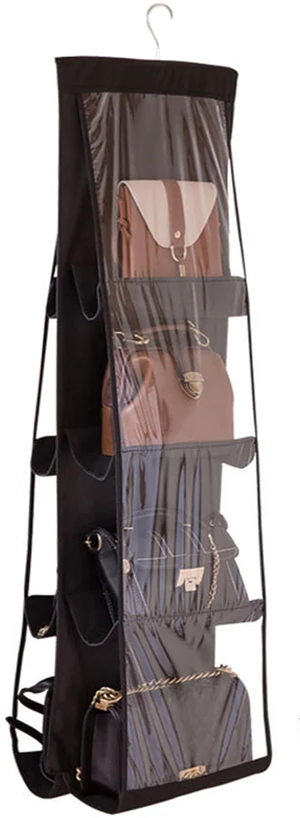 1 Pack Hanging Handbag Purse Organizer for Closet, Womens Purse Storage Organizers, Hand bag Organizer Holder, Wardrobe Purse Organizer 8 Pockets Space Saving 41 L x 13.5W (B-Black) 1 Pack Hanging Handbag Purse Organizer for Closet, Womens Purse Storage Organizers, Hand bag Organizer Holder, Wardrobe Purse Organizer 8 Pockets Space Saving 41 L x 13.5W (B-Black)