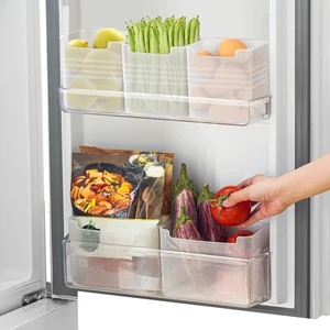 Refrigerator Organizer Box, Fridge Side Door Storage Containers Plastic Translucent Set of 5 (2M+3S) Refrigerator Organizer Box, Fridge Side Door Storage Containers Plastic Translucent Set of 5 (2M+3S)