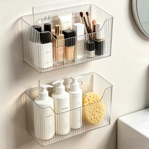 Adhesive Cabinet Door Organizer, 2 Pack Wall Shower Caddy, Clear | 4 Adhesive Straps, No Drill Wall Mount, Renter Friendly, BPA-free Stackable; Fits Bathroom, Kitchen, Apartment, Pantry, RVs Adhesive Cabinet Door Organizer, 2 Pack Wall Shower Caddy, Clear | 4 Adhesive Straps, No Drill Wall Mount, Renter Friendly, BPA-free Stackable; Fits Bathroom, Kitchen, Apartment, Pantry, RVs