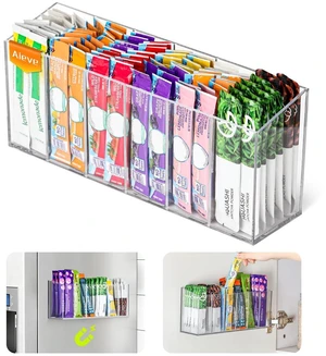 Drink Packet Organizer, Mountable Water Packet Organization Holder with Adhesive & Magnetic Sticker, Pantry Organizers Kitchen Storage for Countertop Table Fridge Cabinet Drink Packet Organizer, Mountable Water Packet Organization Holder with Adhesive & Magnetic Sticker, Pantry Organizers Kitchen Storage for Countertop Table Fridge Cabinet
