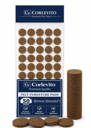 Felt Furniture Pads Corlevito 50 PCS (0.8") Chair Leg Floor Protectors for Hardwood Floors, Strong Adhesive Anti Scratch Felt Pads for Furniture, Noise Reducing Furniture Pads (Brown) Felt Furniture Pads Corlevito 50 PCS (0.8") Chair Leg Floor Protectors for Hardwood Floors, Strong Adhesive Anti Scratch Felt Pads for Furniture, Noise Reducing Furniture Pads (Brown)