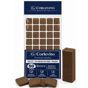 Felt Furniture Pads Corlevito 50 PCS (0.8") Chair Leg Floor Protectors for Hardwood Floors, Strong Adhesive Anti Scratch Felt Pads for Furniture, Noise Reducing Furniture Pads (Brown, Square) Felt Furniture Pads Corlevito 50 PCS (0.8") Chair Leg Floor Protectors for Hardwood Floors, Strong Adhesive Anti Scratch Felt Pads for Furniture, Noise Reducing Furniture Pads (Brown, Square)
