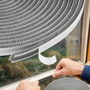 33 Ft Brush Weather Stripping, Self-Adhesive Door Insulation Strip, Seal | Window Seal, Soundproofing Windows/Door Weather Stripping 0.35" Wide X 0.2" Thick 33 Ft Brush Weather Stripping, Self-Adhesive Door Insulation Strip, Seal | Window Seal, Soundproofing Windows/Door Weather Stripping 0.35" Wide X 0.2" Thick