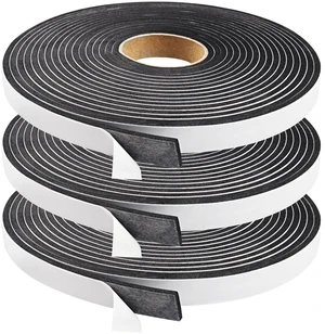Seal Foam Tape,1/2 Inch W x 1/8 Inch T Weather Stripping for Door and Window,High Density Single Sided Closed Cell Door Insulation Weather Strip, 3 Rolls Total 50FT Black Seal Foam Tape,1/2 Inch W x 1/8 Inch T Weather Stripping for Door and Window,High Density Single Sided Closed Cell Door Insulation Weather Strip, 3 Rolls Total 50FT Black