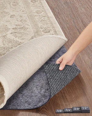 Non Slip Cushioned Rug Pad Gripper, Felt and Silicone Backing, Carpet Liner Protector Mat for Area Rugs and Hardwood Floors, Keep Rugs Safe and in Place, 2 x 3 Ft 1/8 inch Thick Non Slip Cushioned Rug Pad Gripper, Felt and Silicone Backing, Carpet Liner Protector Mat for Area Rugs and Hardwood Floors, Keep Rugs Safe and in Place, 2 x 3 Ft 1/8 inch Thick