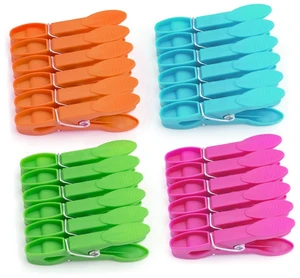 24Pcs Plastic Clothespins, Heavy Duty Laundry Clothespins, Air-Drying Clothing Pin Set, Towel Clips Clothes Pins Spring Clips, Beach Towel Clips 24Pcs Plastic Clothespins, Heavy Duty Laundry Clothespins, Air-Drying Clothing Pin Set, Towel Clips Clothes Pins Spring Clips, Beach Towel Clips