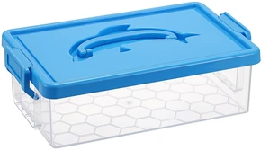 1-Pack Clear Small Plastic Storage Box with Lid - 9x5.5x2.8, Blue | Stackable Organizer Featuring Easy-Lift Dolphin Design, Multi-Use Portable Container for Craft, Office, Space-Saving 1-Pack Clear Small Plastic Storage Box with Lid - 9x5.5x2.8, Blue | Stackable Organizer Featuring Easy-Lift Dolphin Design, Multi-Use Portable Container for Craft, Office, Space-Saving