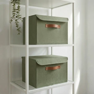 Decorative Linen Storage Boxes with Lids - Large Set of 2 Organizer Bins | The Perfect Container for Home Decor - Safely Store Photos, Documents and Memory Box Keepsakes in Style Decorative Linen Storage Boxes with Lids - Large Set of 2 Organizer Bins | The Perfect Container for Home Decor - Safely Store Photos, Documents and Memory Box Keepsakes in Style