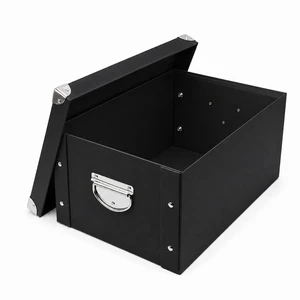 Collapsible Storage Box, Decorative Memory Box with Lid & Metal Reinforced Corners, Cardboard File Bin with Handles, Organizer Gift Box for Keepsake Toy Photos Office Nursery Wardrobe Bookshelf Collapsible Storage Box, Decorative Memory Box with Lid & Metal Reinforced Corners, Cardboard File Bin with Handles, Organizer Gift Box for Keepsake Toy Photos Office Nursery Wardrobe Bookshelf