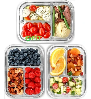 Glass Meal Prep Containers 3 Compartment, 3 Pack 32 oz Leakproof Lids Blue | Glass Bento Box for Portion Control, Airtight Snap-Lock, BPA-Free, Microwave Oven Freezer Dishwasher Safe Lunch Containers Glass Meal Prep Containers 3 Compartment, 3 Pack 32 oz Leakproof Lids Blue | Glass Bento Box for Portion Control, Airtight Snap-Lock, BPA-Free, Microwave Oven Freezer Dishwasher Safe Lunch Containers