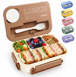 Box Adult Lunch Box, Lunch Containers for Adults 44.5 Oz/5 Cup, Khaki | BPA-Free, Lid-Top Sauce Tray, Leak-Proof, 1300mL, Removable Silicone Sealing Ring, Lid-Top Utensil Slot with Included Cutlery Box Adult Lunch Box, Lunch Containers for Adults 44.5 Oz/5 Cup, Khaki | BPA-Free, Lid-Top Sauce Tray, Leak-Proof, 1300mL, Removable Silicone Sealing Ring, Lid-Top Utensil Slot with Included Cutlery