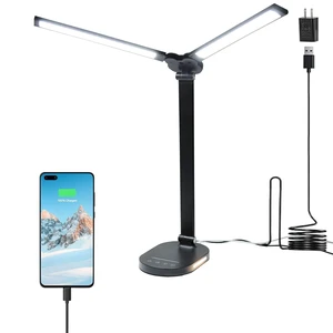 LED Desk Lamps for Home Office, 14W Bright Double Swing Arm LED Desk Lamp with USB Charging Port, Eye-Caring Task Lamp, Desktop Lamp with Night Light Table Read Light for Bedroom Work Study Craft LED Desk Lamps for Home Office, 14W Bright Double Swing Arm LED Desk Lamp with USB Charging Port, Eye-Caring Task Lamp, Desktop Lamp with Night Light Table Read Light for Bedroom Work Study Craft