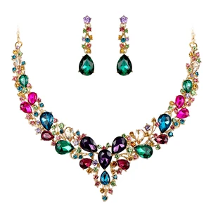 Women's Wedding Statement Necklace Dangle Earring Jewelry | Austrian Crystal Teardrop Cluster,Necklaces Earrings Set for Bride Bridesmaid,Prom Accessories Women's Wedding Statement Necklace Dangle Earring Jewelry | Austrian Crystal Teardrop Cluster,Necklaces Earrings Set for Bride Bridesmaid,Prom Accessories