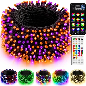 66FT 200 LED Smart Color Changing Christmas Halloween Lights | RGB String Lights with Remote & App Controlled, 4th of July Decoration for Indoor Outdoor Holiday Xmas Tree Party Xmas Decor 66FT 200 LED Smart Color Changing Christmas Halloween Lights | RGB String Lights with Remote & App Controlled, 4th of July Decoration for Indoor Outdoor Holiday Xmas Tree Party Xmas Decor