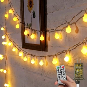 Globe String Lights, 33 Feet 100 Led Fairy Lights Plug in | 8 Modes with Remote Mini Globe Lights for Indoor Outdoor Bedroom Party Wedding Garden Christmas Tree Decor, Warm White Globe String Lights, 33 Feet 100 Led Fairy Lights Plug in | 8 Modes with Remote Mini Globe Lights for Indoor Outdoor Bedroom Party Wedding Garden Christmas Tree Decor, Warm White