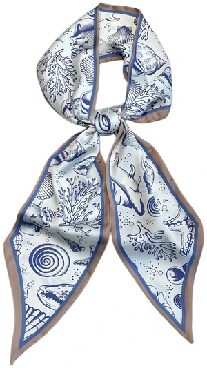 Fashion Scarf for Women - 58" Long Skinny Scarf Lightweight, Luxurious Silk Feeling for Neck, Hair, Purse & Belt Accessory (Cream Ocean Life) Fashion Scarf for Women - 58" Long Skinny Scarf Lightweight, Luxurious Silk Feeling for Neck, Hair, Purse & Belt Accessory (Cream Ocean Life)